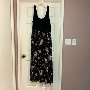 Torrid floral knit to woven maxi dress